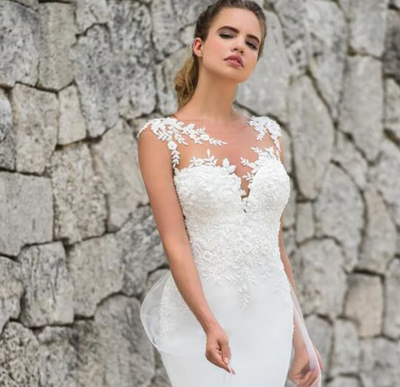 CW213 Plus size Appliques lace mermaid Beach Wedding dresses