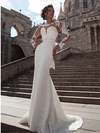 CW215 Long Sleeves Lace Appliques Beach Bridal Dress