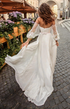 CW291 Sweetheart Appliqued Puff Sleeves  Boho Wedding Gown