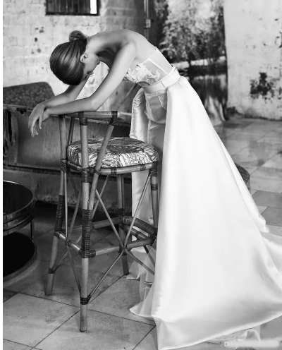 PD10 Unique Strapless Jumpsuits Wedding Dress