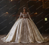 HW426 Luxury Glitter satin Bridal Gowns