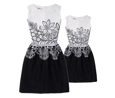 MM07 Casual summer floral print Mini me Matching Dresses (11 Styles)