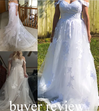 CW86 Plus size Lace Off the Shoulder boho Wedding Gowns