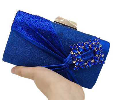 CB163 Diamond bow glitter Bridal Clutch Bags(4 Colors)