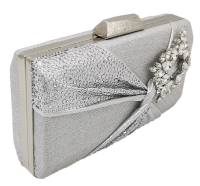 CB163 Diamond bow glitter Bridal Clutch Bags(4 Colors)