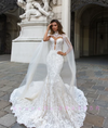 HW48 Sweetheart Sleeveless Mermaid Wedding Dress with Shawl