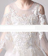 FG165 Elegant white high low Flower girl dress