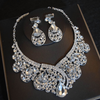 BJ165 Big Rhinestone Bridal Jewelry sets(Crown+Necklace+Earrings)