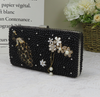 BS78  Black pearl beads peacock Bridal Shoes+Clutch Purse