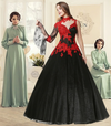 CG122 Victorian Gothic Masquerade Red&Black Wedding Dress