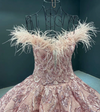 CG146-1 Real Photo Off the shoulder feather sequined Ball Gowns