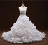 CG147 Strapless Sashes Crystal Ruffle Wedding Dresses  (7 Colors)