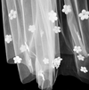 BV19 flower Appliqued 2 layers Wedding Veils