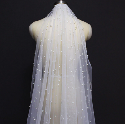 BV22 Pearl One Layer Bridal Veils