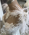 HW163 Luxurious pearl feather beading Mermaid Wedding Gown