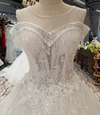 HW170 : O neck wedding dress with train 50cm