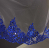 BV25 Royal Blue Sequined Lace Wedding Veil