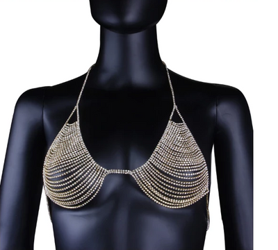 LR06 Crystal Bra Chain Necklace (Gold/Silver/Black)