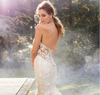 HW171 Shiny Mermaid Wedding Dress with detachable sleeve