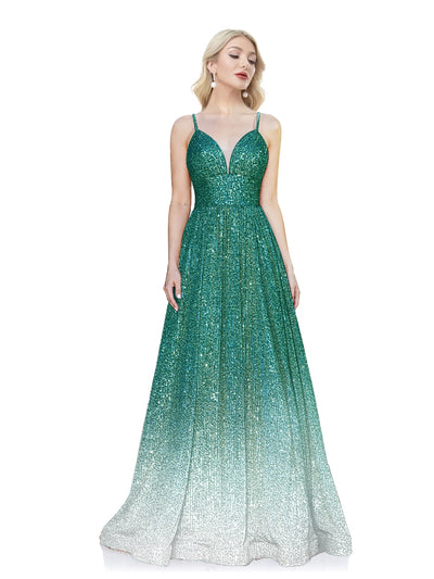 PP590 Sequin Gradient color Maxi dresses (5 Colors )