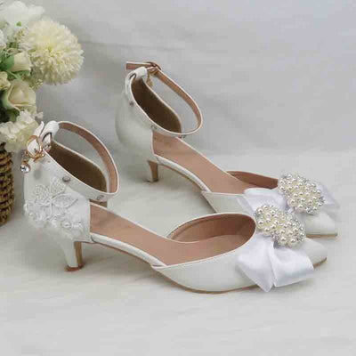 BS303 White Bridal shoes(5/7/8/9Cm)