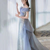 PP583 Blue sequin Party Gowns