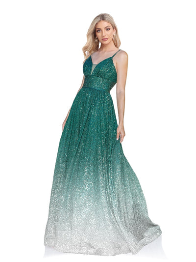 PP590 Sequin Gradient color Maxi dresses (5 Colors )