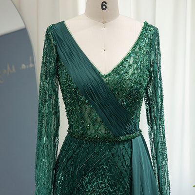 LG593 Real photo handmade beading Evening gowns (Aqua/Emerald green )