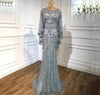 LG358 Luxury pearls beading Evening Gown with cape(3 Colors)