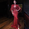 LG314 Glamorous beading Evening Gowns with feather cloak(4 Colors)