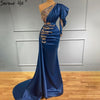 LG461 One Shoulder satin mermaid Evening Gowns (Custom colors)