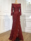 LG352 Luxurious One shoulder Beading Feather Pageant Gowns(2 Colors)