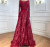LG468 : 2 Styles Long sleeves beading Evening gowns
