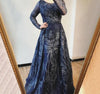 LG468 : 2 Styles Long sleeves beading Evening gowns