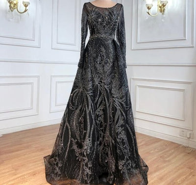 LG468 : 2 Styles Long sleeves beading Evening gowns