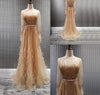 LG316 Long sleeves beading feather A-line Evening Gowns( 5 Colors)