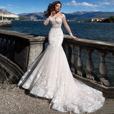 CW407 Sexy Illusion mermaid Wedding Dresses