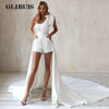 PD53 One shoulder sequin Wedding Short Jumpsuit