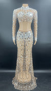 KP85 : 2pcs/set stage Sexy costume Sparkly Transparent Tops+skirt