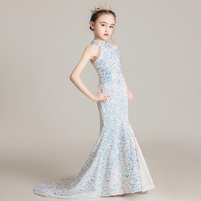 FG311 Sequins mermaid Evening gown for kids