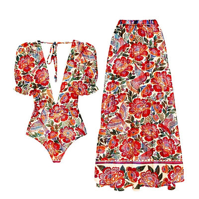 SW93 Deep V neck Swimsuit
