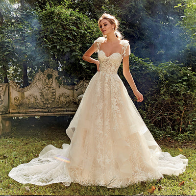 HW167 High quality Shiny Lace A-line Wedding Dress