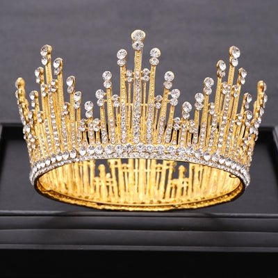 BJ441 Rhinestone Pearls Bridal Crowns ( 4 Colors )