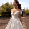 CW613 Simple Beaded Satin Wedding Dress