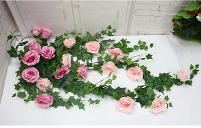 DIY151 Artificial rose flower vine Wedding Wall Decoration