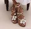 BS156 Shell & pearls Wedding Sandals for Beach Pre-wedding photoshoot