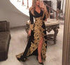 LG286 Dubai gold Appliques Evening Dresses