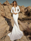 CW503 Minimalist mermaid Wedding Gowns with Illusion Back
