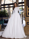 CW523 Simple soft Satin Backless A-line Wedding Gowns