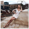 SS75 Lace Half Sleeves Mini Bridal Gowns